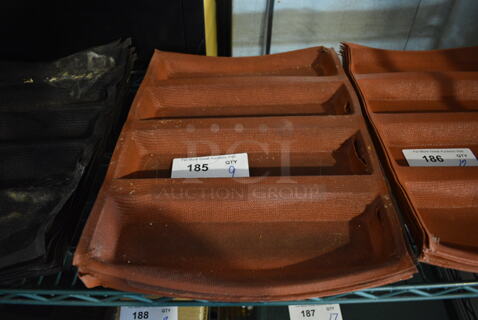 9 Orange Silform 4 Loaf Baking Pan Liners. 18x13x1.5. 9 Times Your Bid!