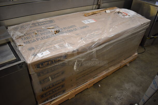 6 Boxes of BRAND NEW Lifetime Uline H-9417BR 6' Classic Folding Picnic Tables. 6 Times Your Bid!