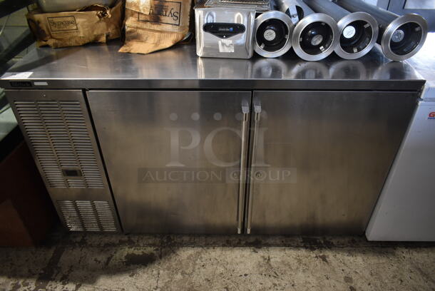 Perlick BBS60-RO Stainless Steel Commercial 2 Door Back Bar Cooler. 115 Volts, 1 Phase. Tested and Working! - Image 1 of 6