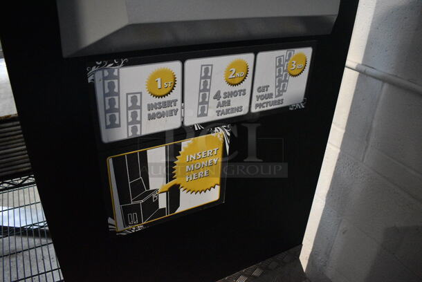 Metal Commercial Floor Style Photo Booth. 37x29x78. Tested and Powers On - Image 4 of 7