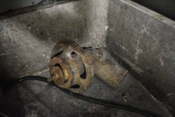 White Mop Sink w/ Meat Grinder. 24x24x10. BUYER MUST REMOVE. (kitchen) - Image 4 of 4