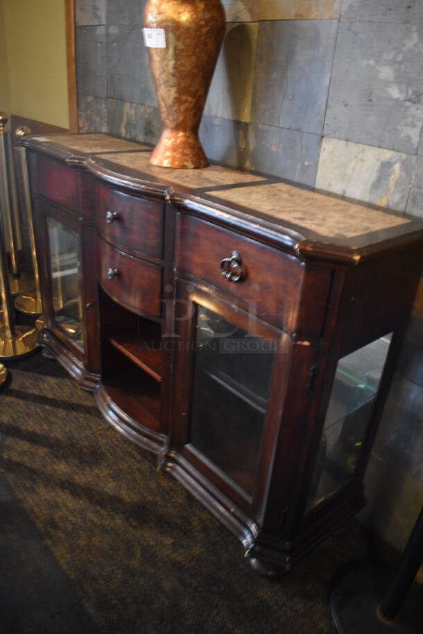 Wooden Buffet Cabinet. BUYER MUST REMOVE. 66x18x42. (Susquehanna Ale House) - Image 3 of 3