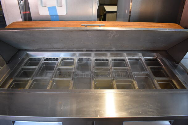 Fagor FMP-60-24 Stainless Steel Commercial Sandwich Salad Prep Table Bain Marie Mega Top on Commercial Casters. 115 Volts, 1 Phase. Tested and Powers On But Does Not Get Cold - Image 4 of 8