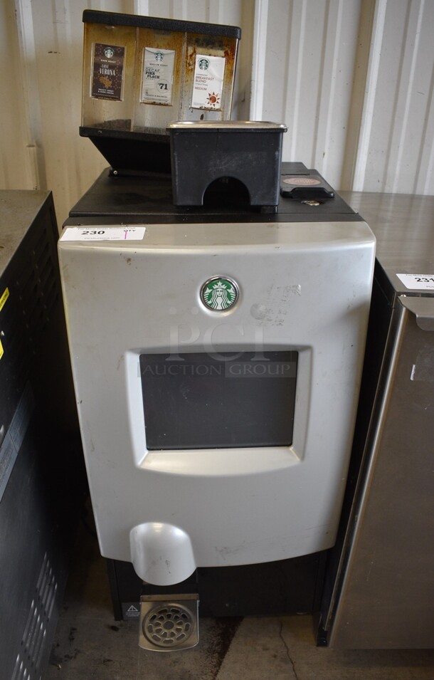 Starbucks Model SB41401 Metal Commercial Countertop Single Cup Automatic Coffee Machine w/ Hopper. 120 Volts, 1 Phase.  16x24x44