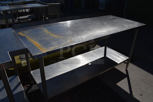 Stainless Steel Table w/ Stainless Steel Under Shelf. 70x30x37