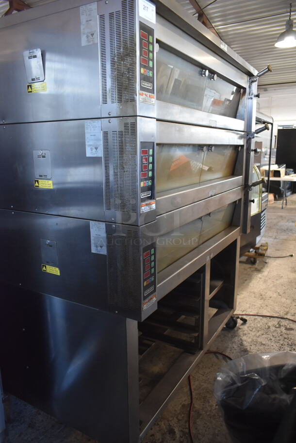 Hobart HWD03D Stainless Steel Commercial Electric Powered Triple Deck Bakery Oven on Pan Rack w/ Commercial Casters. 208 Volts, 3 Phase. - Image 2 of 10