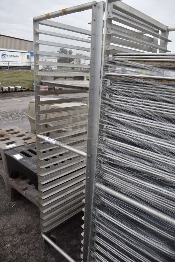 Metal Commercial Pan Transport Rack  w/ 1 Full Size Metal Baking Pans on Commercial Casters. 21x27x70 - Image 3 of 3