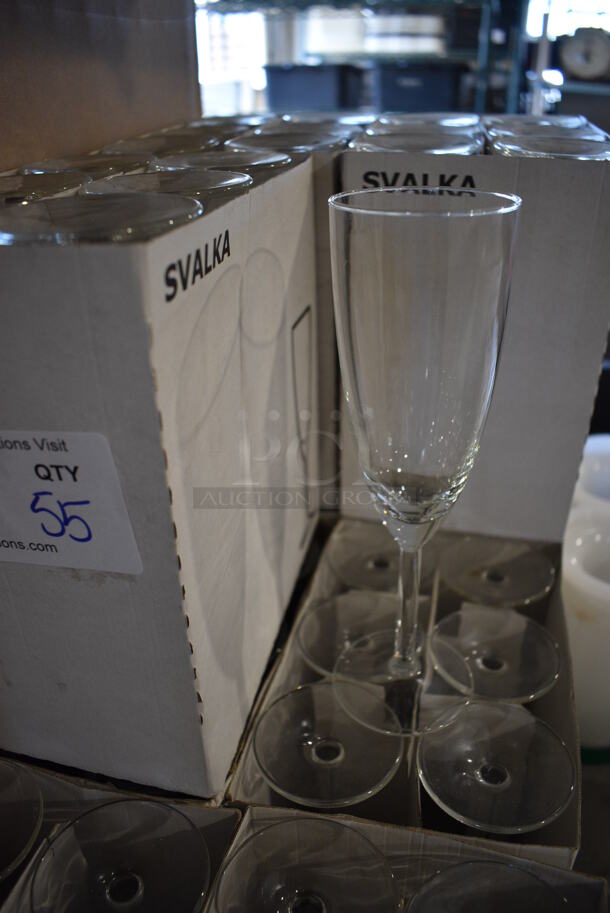55 Svalka Champagne Flutes. 2.5x2.5x8.5. 55 Times Your Bid!