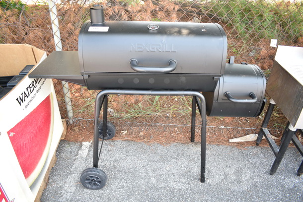 NexGrill 810-0029 29 in. Barrel Offset Charcoal Smoker and Grill in Black - Image 2 of 10