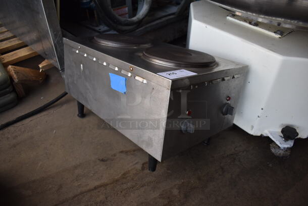 Cecilware EL-24 SH Stainless Steel Commercial Countertop Electric Powered 2 Burner Hot Plate Range. Missing 1 Leg. 240 Volts, 1 Phase. 15x24x13 - Image 6 of 6