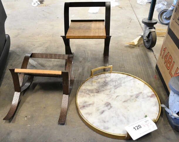 3 Various Items Including Round Tray and 2 Stands. 3 Times Your Bid! - Image 1 of 5