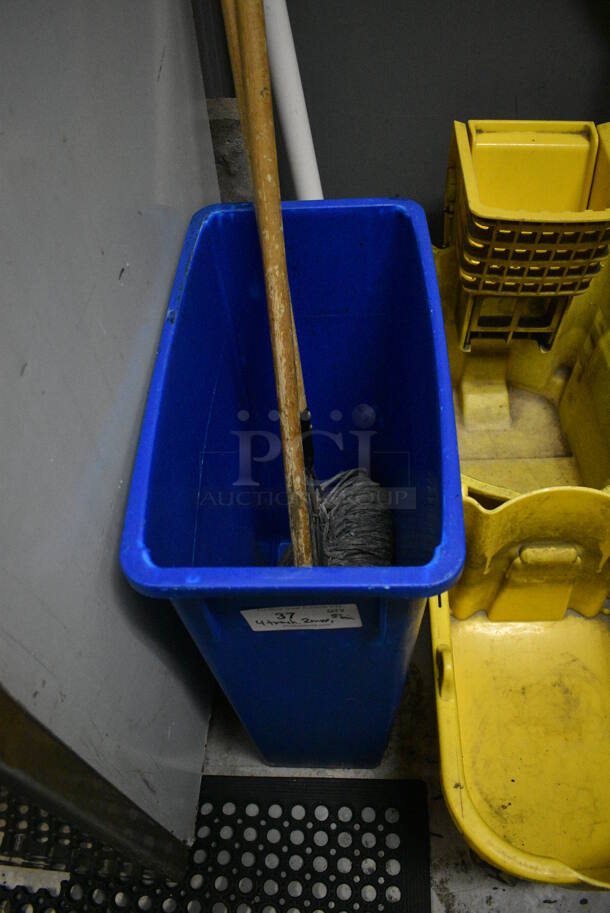 ALL ONE MONEY! Lot of 4 Various Trash Cans, 2 Mop Buckets and 5 Various Bins. Includes 20x11x30. (kitchen) - Image 2 of 7