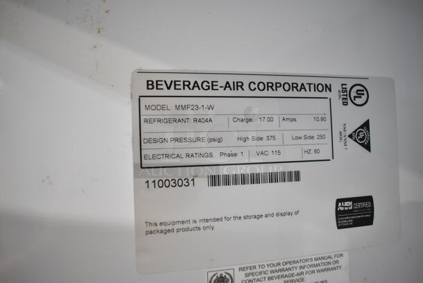 Beverage Air MMF23-1-W Metal Commercial Single Door Reach In Freezer w/ Poly Coated Racks. 115 Volts, 1 Phase. Tested and Working! - Image 4 of 4