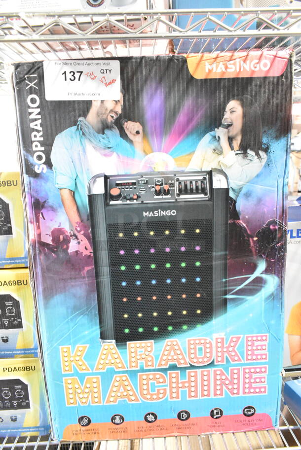 7 IN ORIGINAL BOX! Items Including Pyle PNX8BK Microphone, Masingo Karaoke Machine, 3 Pyle PDA69BU Digital Karaoke Amplifier. 7 Times Your Bid!  - Image 4 of 8