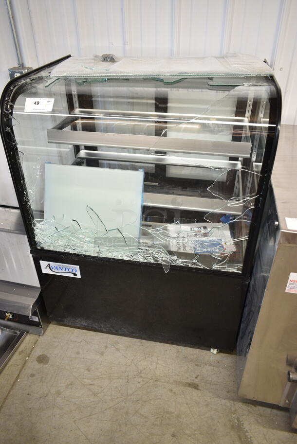 BRAND NEW SCRATCH AND DENT! Avantco Metal Commercial Floor Style Deli Display Case Merchandiser. See Pictures for Broken Glass. Tested and Working! - Image 2 of 5