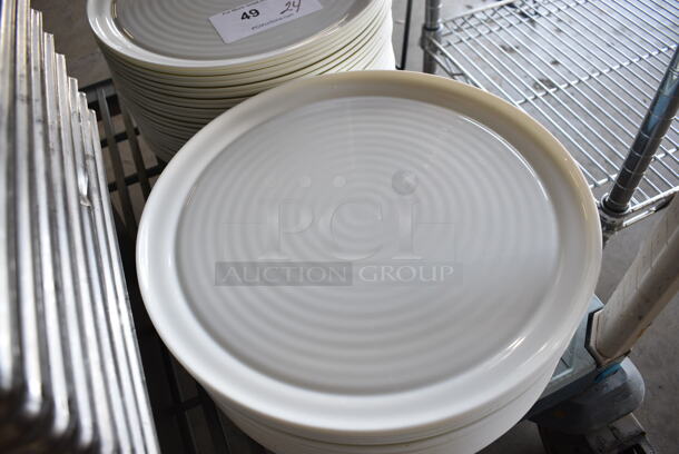 20 White Ceramic Plates. 12.5x12.5x1. 20 Times Your Bid! - Image 2 of 3