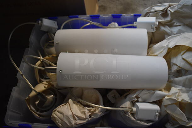 14 White Ceiling Mount Light Fixtures. 3.5x3.5x10.5. 14 Times Your Bid! - Image 2 of 6