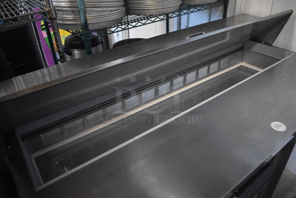 Beverage Air SPE60-16 Stainless Steel Commercial Sandwich Salad Prep Table Bain Marie Mega Top on Commercial Casters. 115 Volts, 1 Phase. 60x29x44. Tested and Powers On But Does Not Get Cold - Image 3 of 7