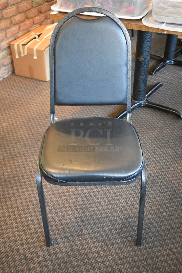7 Black Metal Stackable Banquet Chair. 7 Times Your Bid! (booth room)  - Image 2 of 3