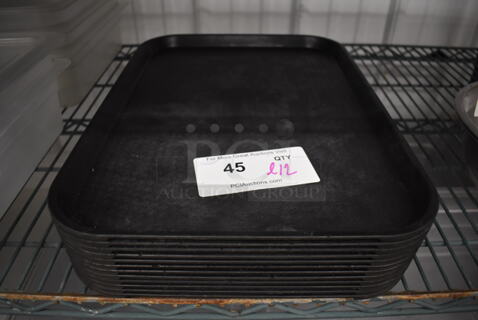 ALL ONE MONEY! Lot of 12 Black Poly Trays. 12x16x0.5