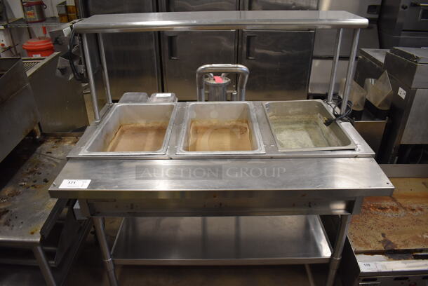 Eagle SDHTS3-208 Stainless Steel Commercial Electric Powered 3 Bay Steam Table w/ Sneeze Guard and Under Shelf. 208 Volts, 1 Phase. 48x32x53 - Image 1 of 6
