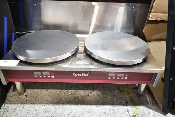 BRAND NEW SCRATCH AND DENT! 2023 Estella 348CMX16DBLM Stainless Steel 16" Double Crepe Maker. 240 Volts, 1 Phase.  - Image 2 of 5