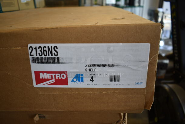 5 BRAND NEW BOXES OF 4 Metro 2136NS Chrome Finish Wire Shelves. 5 Times Your Bid!  - Image 3 of 6