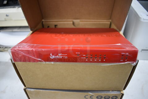 2 BRAND NEW IN BOX! WatchGuard Firebox T30. 9.5x7x1. 2 Times Your Bid!