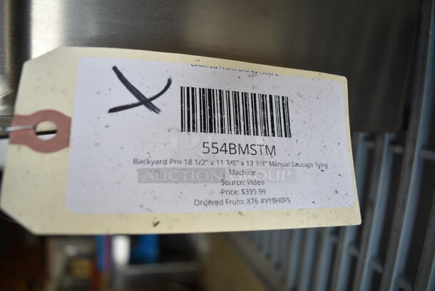 BRAND NEW SCRATCH AND DENT! Backyard Pro Butcher Series BMSTM 18 1/2" x 11 3/8" x 13 3/8" Manual Sausage Tying Machine - Image 8 of 8