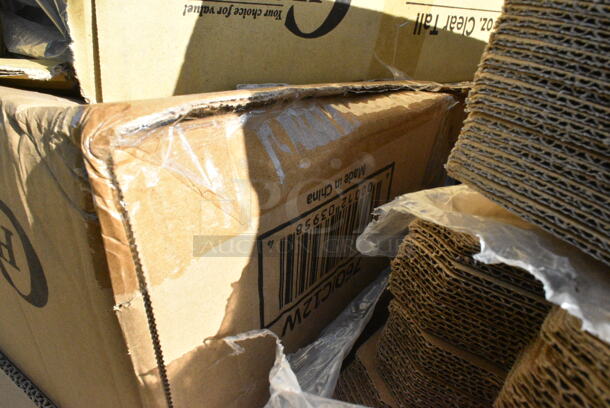 26 BRAND NEW Boxes Including 127CH4F Choice 24 oz. Clear RPET Tall Hinged Deli Container - 200/Case, 2 Box 127CH24F Choice 24 oz. Clear RPET Tall Hinged Deli Container - 200/Case, 500LDOME Choice 9 oz., 12 oz., 16 oz., 20 oz., 24 oz. Clear Dome Lid with 1" Hole - 1000/Case, 245CB12WHITE Choice 12" x 12" x 2" White Customizable Corrugated Plain Pizza Box - 50/Bundle, 245CB12PLN Choice 12" x 12" x 2" Kraft Customizable Corrugated Plain Pizza Box - 50/Case, 346BKFSNSPM Choice Medium Weight Black Wrapped Plastic Cutlery Set with Napkin and Salt and Pepper Packets - 250/Case, 500LFLAT Choice Clear Flat Lid with Straw Slot - 9, 12, 16, 20, and 24 oz. - 1000/Case, 760IC12W Choice 12 oz. White Paper Frozen Yogurt / Food Cup - 1000/Case. 26 Times Your Bid!  - Image 3 of 12