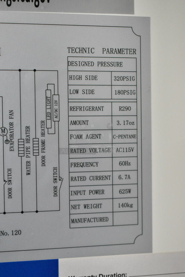 BRAND NEW SCRATCH AND DENT! 2024 Avantco 178A35FHC Stainless Steel Commercial 2 Door Reach In Cooler w/ Poly Coated Racks on Commercial Casters. 115 Volts, 1 Phase. Tested and Working! - Image 7 of 7