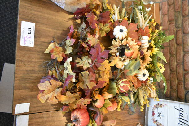 3 Wood Pattern Tables w/ Contents Including Decorations, Glasses. 3 Times Your Bid! (booth room)  - Image 5 of 11