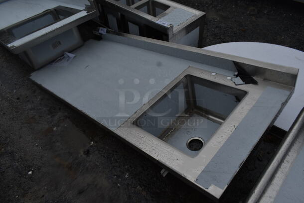 BRAND NEW SCRATCH AND DENT! Regency 600ST3072R 30" x 72" 16 Gauge Stainless Steel Work Table with Sink. No Under Shelf or Legs. - Image 2 of 5