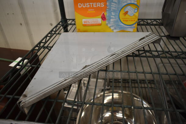 ALL ONE MONEY! Lot of Various BRAND NEW Items Including 63299036Swiffer® Dusters 99036 Cleaner Refills Unscented - 18/Box, 407BTH6 Choice Six Hole Squeeze Bottle Holder for 1/3 Size Pans, Metal Bowl, Hopper, 511CBG912GN San Jamar Saf-T-Grip 12" x 9" x 3/8" Green Cutting Board with Hook CBG912GN, 511CBG1218YL San Jamar CBG121812YL Saf-T-Grip 18" x 12" x 1/2" Yellow Cutting Board with Hook, 511CBG1824BL San Jamar CBG182412BL Saf-T-Grip® 24" x 18" x 1/2" Blue Cutting Board with Hook, 511CBG1824YL San Jamar CBG182412YL Saf-T-Grip® 24" x 18" x 1/2" Yellow Cutting Board with Hook, 511CBG1824RD San Jamar CBG182412RD Saf-T-Grip® 24" x 18" x 1/2" Red Cutting Board with Hook. Does Not Include Shelving Unit.  - Image 2 of 12