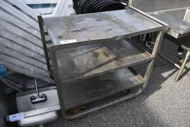 Stainless Steel Commercial 3 Tier Cart w/ Push Handle on Commercial Casters. 37x21x35 - Image 2 of 4