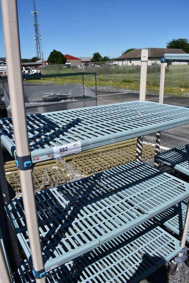 Metro Max Poly and Metal 3 Tier Shelving Unit on Commercial Casters. BUYER MUST DISMANTLE. PCI CANNOT DISMANTLE FOR SHIPPING. PLEASE CONSIDER FREIGHT CHARGES. 42x21x67 - Image 2 of 3