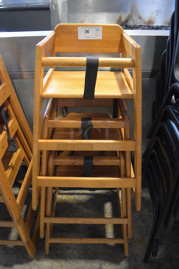 6 Wooden High Chairs. 19x20x29. 6 Times Your Bid! - Image 2 of 4