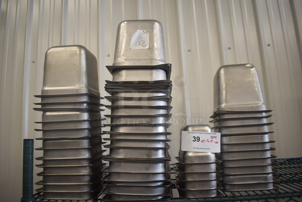 ALL ONE MONEY! Lot of Stainless Steel Drop in Bins - Various Sizes Including 1/3 1/6 1/9 Pans