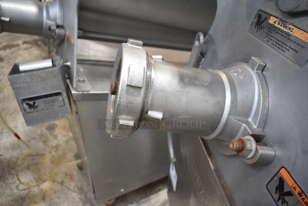 2015 Hobart MG2032 Metal Commercial Floor Style Electric Powered Meat Mixer Grinder w/ Foot Pedal on Commercial Casters. 208 Volts, 3 Phase. Tested and Working! - Image 6 of 10