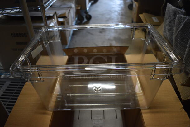 6 BRAND NEW IN BOX! Cambro Clear Poly Bins. 12x18x9. 6 Times Your Bid!