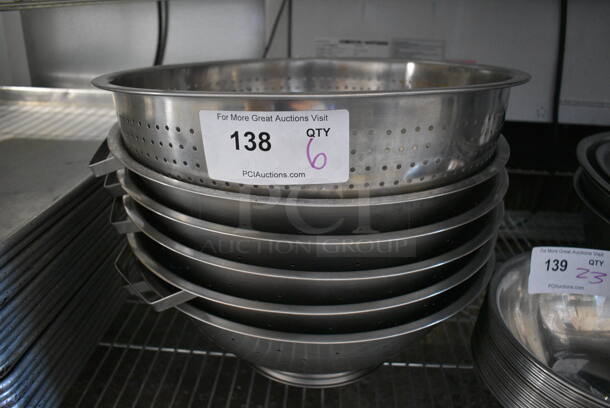 6 Various Metal Colanders. Includes 16x16x6. 6 Times Your Bid!
