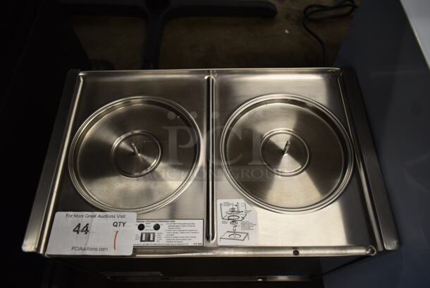 BRAND NEW SCRATCH AND DENT! Crathco D25-3 Stainless Steel Commercial Countertop Double Refrigerated Beverage Machine Base. 115 Volts, 1 Phase. Tested and Working! - Image 3 of 4