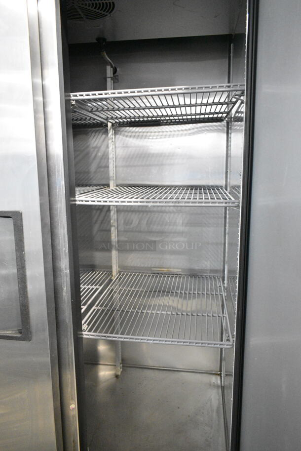 2018 True T-35-HC Stainless Steel Commercial 2 Door Reach In Cooler w/ Poly Coated Racks on Commercial Casters. 115 Volts, 1 Phase. Tested and Working! - Image 4 of 6