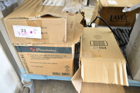 3 BRAND NEW SCRATCH AND DENT! Boxes; TableCraft 260-1 6 oz Cheese Shaker, Swirled Glass, Pasabahce Bistro 80102 34 oz. Glass Pitcher and Small Glass Pitchers. 3 Times Your Bid!