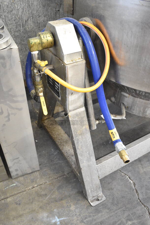 GLRQ-2 Stainless Steel Commercial Natural Gas Powered Floor Style Tilting Kettle Steam Kettle. Kettle Is Electric and Gas Powered. Kettle Is 32x32x20. 200 Volts. - Image 3 of 9