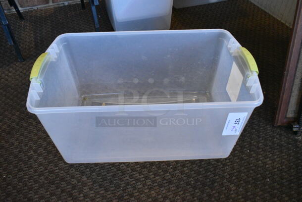 ALL ONE MONEY! Lot of 5 Poly Bins and Various Lids. (booth room)  - Image 2 of 4