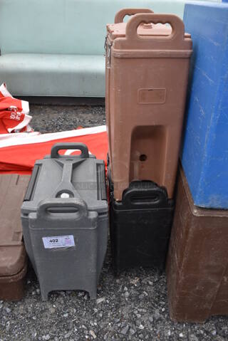 3 Various Poly Insulated Beverage Holder Dispensers; Carlisle NLD500, Cambro 550LCD and Cambro DC250. Includes 12x16.5x20. 3 Times Your Bid!