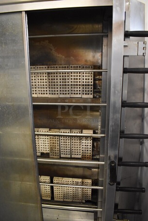 Olde Hickory Stainless Steel Commercial Natural Gas Powered 7 Spit Rotisserie Oven on Commercial Casters. 45x23x75 - Image 7 of 10