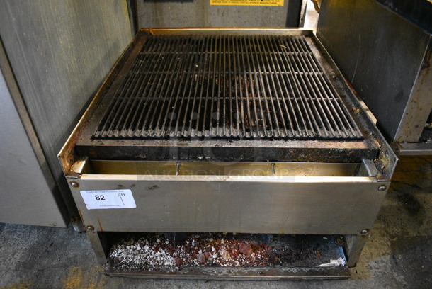 Stainless Steel Commercial Countertop Natural Gas Powered Charbroiler Grill. 24x29x13
