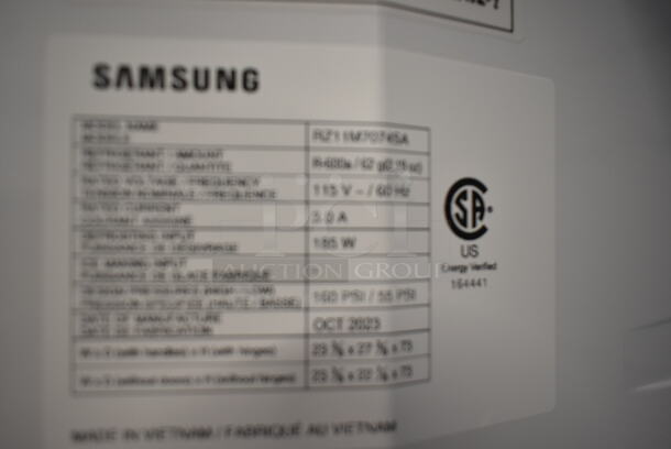 BRAND NEW SCRATCH AND DENT! Samsung RZ11M7074SA Stainless Steel Single Door Reach In Freezer. 115 Volts, 1 Phase. Tested and Working! - Image 6 of 7